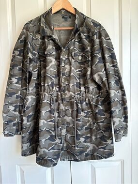 Torrid Camo Utility Jacket Drawstring Waist Anorak Shirt Jacket Plus Size 2